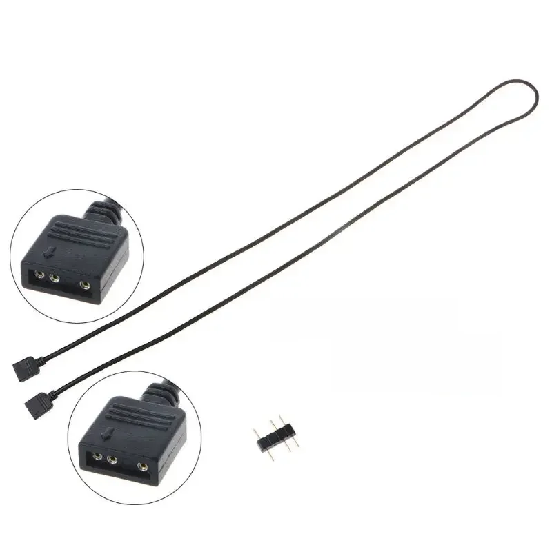 Connecteur d RGB 5V 3 broches, Hub câble séparateur RGB pour châssis d'ordinateur