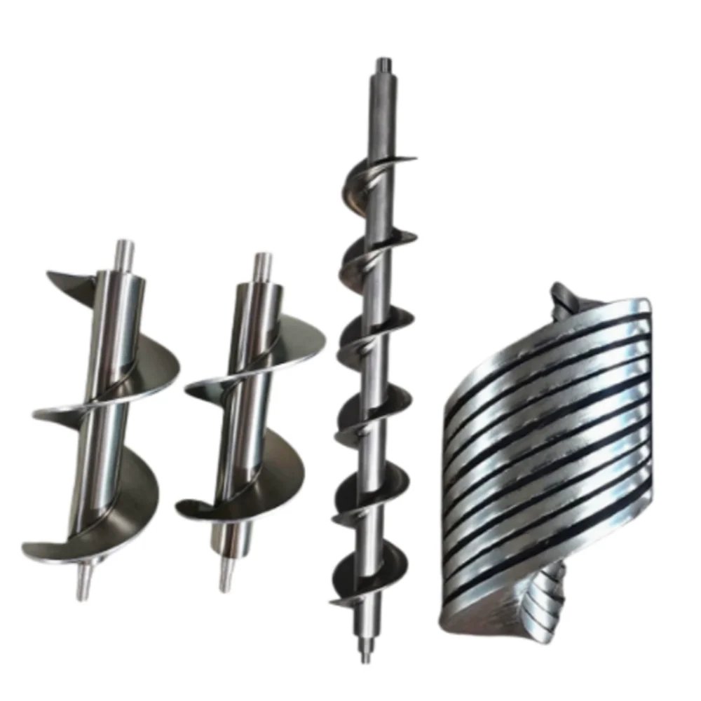 Custom CNC Machining of 304 Stainless Steel Helical Shafts and Auger Blades—Conveyor Parts Custom-Made to Your Drawings