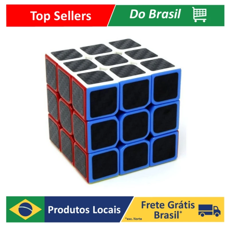Cubo Mágico 3x3x3 – Modelo Black Carbon Profissional
