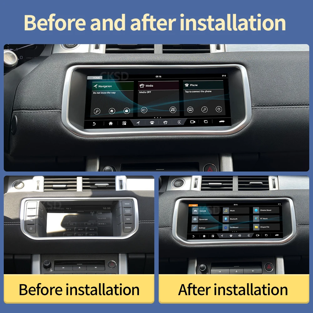 10.25 inch Android Head Unit for Range Rover Evoque 2013-2016 Bosch System OEM Fit Wireless CarPlay Android Auto GPS Navigation