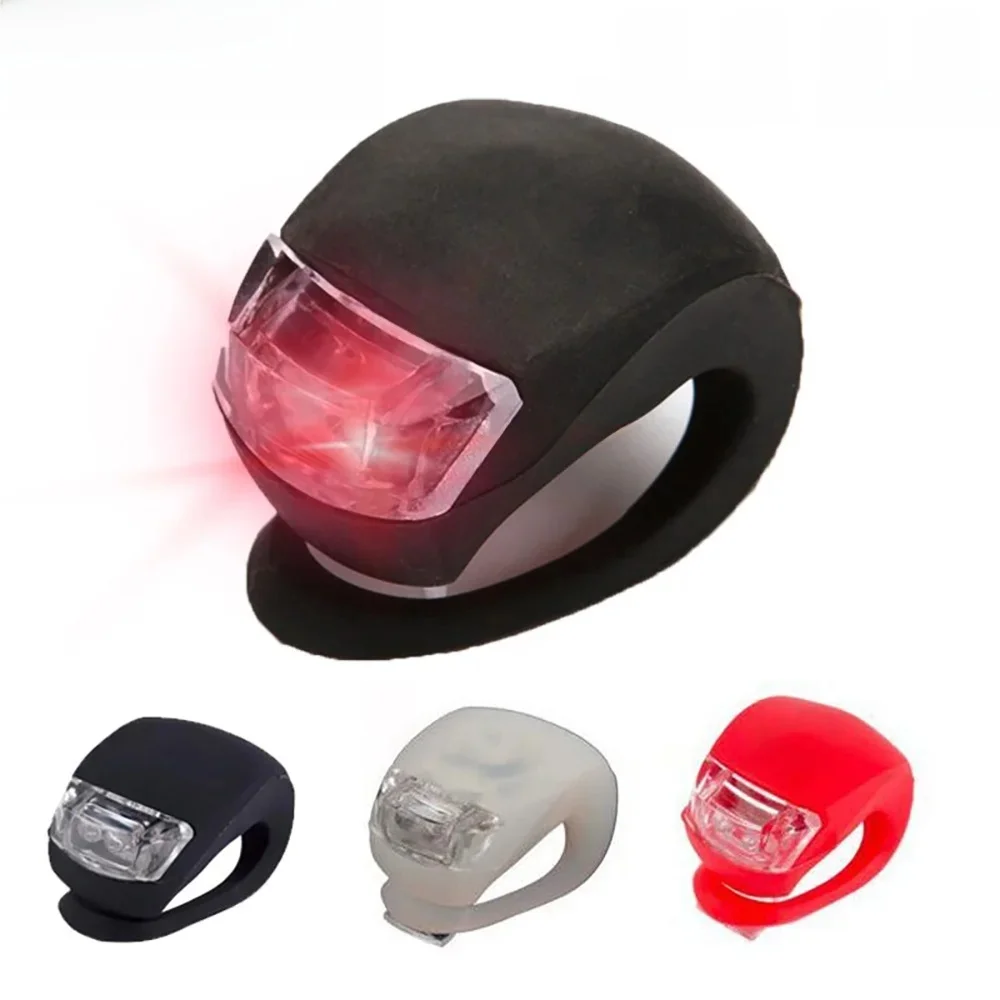 AliExpress cycle zone Silicone LED Bike Lights Waterproof Bicycle Head Front Light Cycling Wheel Flash Rear Lamp Night Warning Taillight