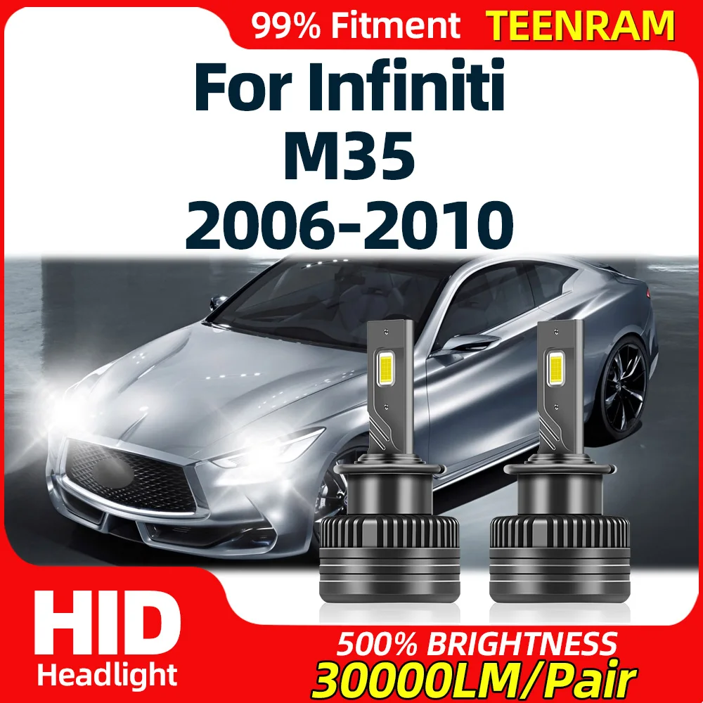 

30000LM LED Headlight Bulbs 6000K White HID Xenon Lamps 12V Single Copper Tubes For Infiniti M35 2006 2007 2008 2009 2010