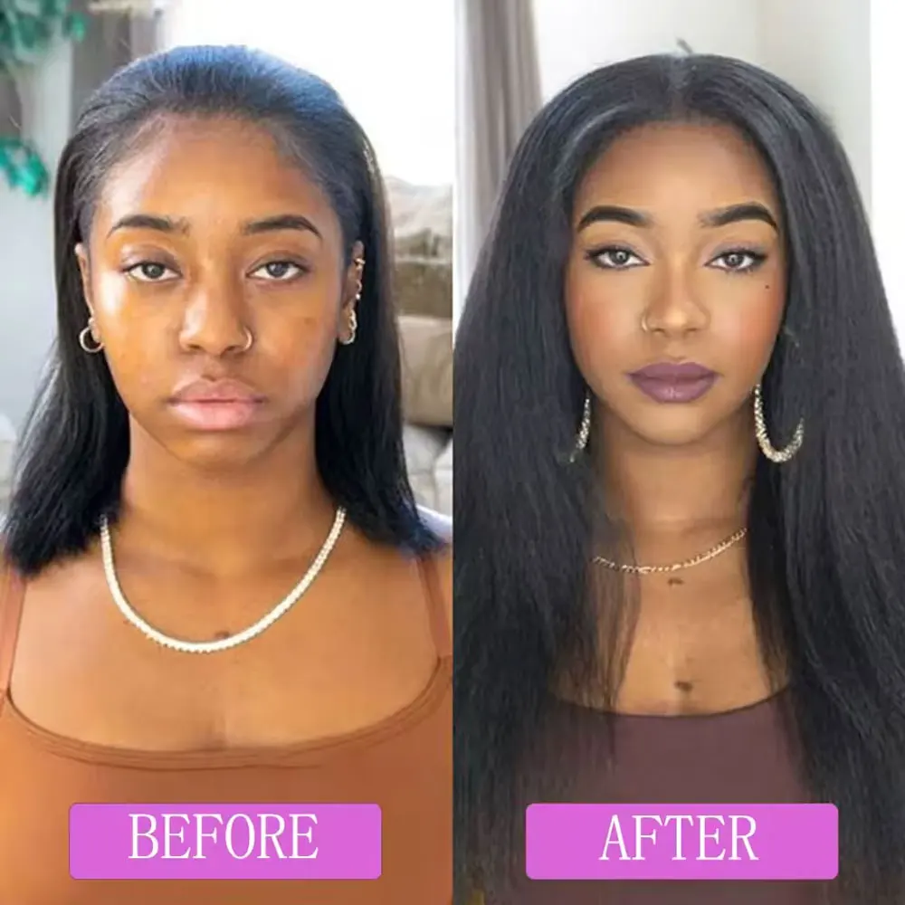 Megeen-extensiones de cabello humano rizado con Clip recto, extensiones de cabello Remy brasileño, Yaki, 120g, 8 unidades por juego