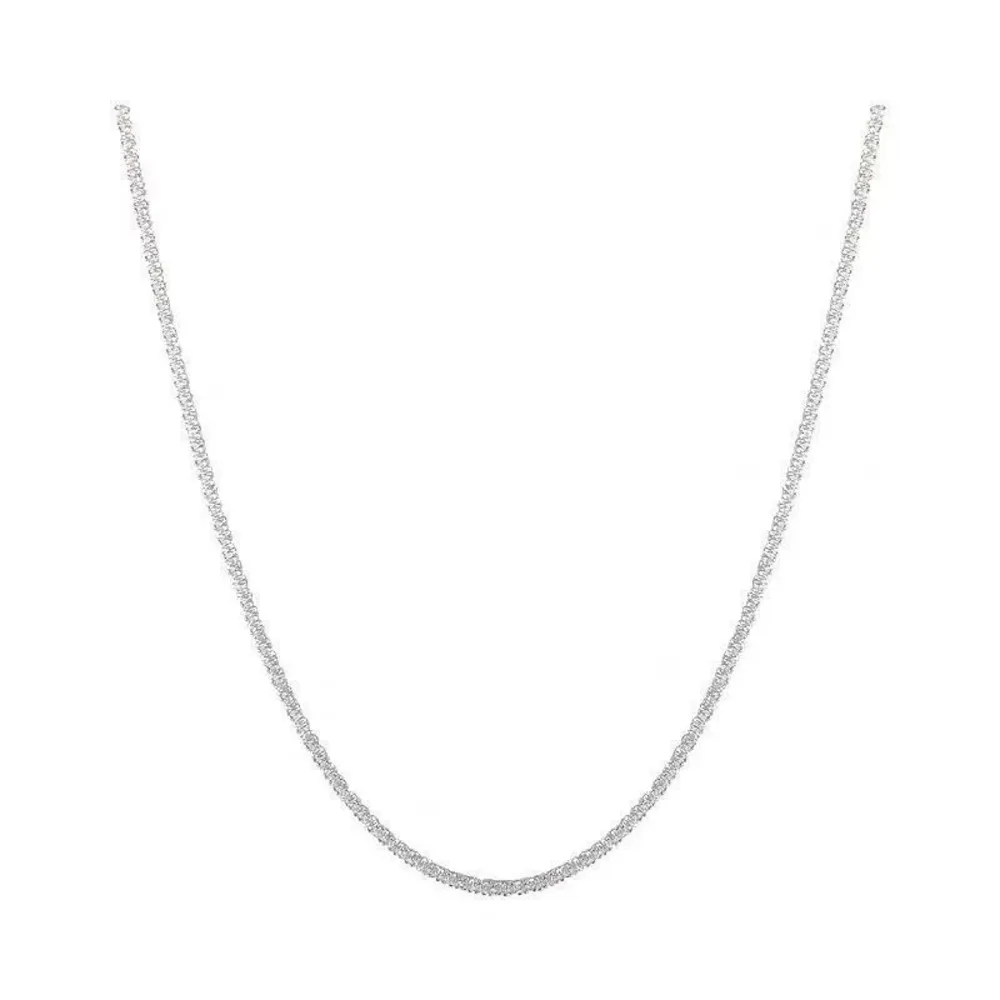 New Popular Silver Colour Sparkling Clavicle Chain Necklace Women Sunshinny Jewelry Choker For Wedding Party Gift image 4