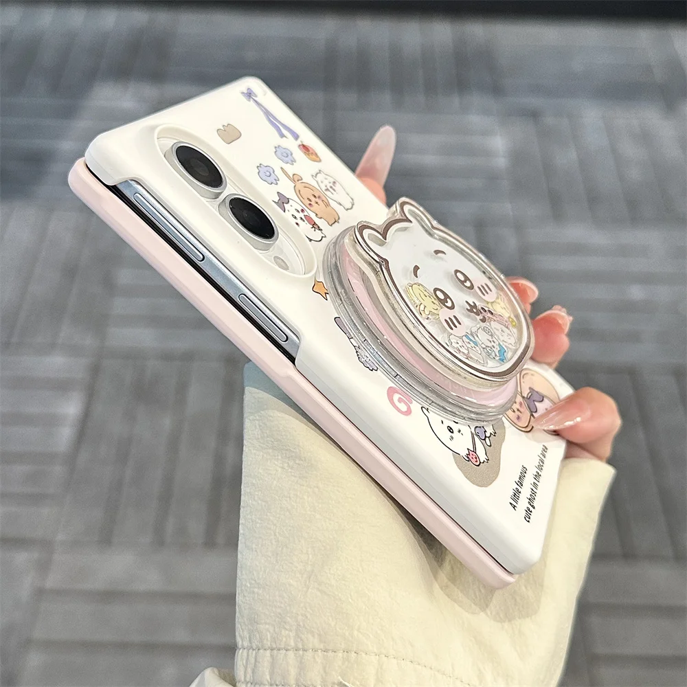 Urocze etui na telefon z motywem misia dla Samsung Galaxy Z Fold 8 z funkcją Magsafe, 3D stojakiem, łańcuszkiem, koreański styl, odporne na wstrząsy. — zdjęcie produktu 6