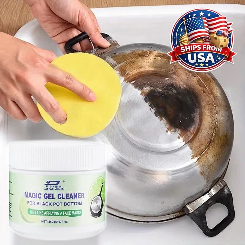 Limpiador de Fondo de Ollas, Pasta para Eliminar Residuos Quemados, Limpiador de Sartenes de Acero Inoxidable, Limpiador de Cocina Multiusos de Penetración Profunda