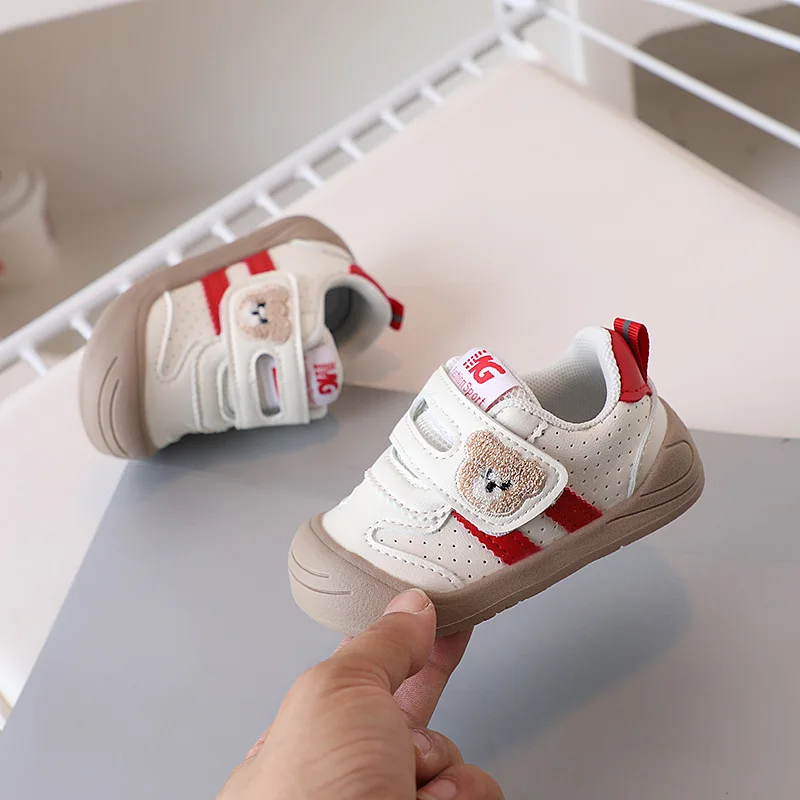 Fashion Toddler Shoes For Baby PU Leather Infant Girl's Sneakers Soft-soled Ergonomics Newborn Boy's Sport Shoes First Step