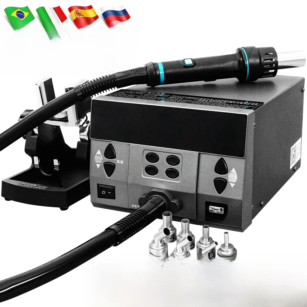 SUGON 8630Pro 1300W gorąca wiatrówka cyfrowy wyświetlacz stacja lutownicza BGA zakrzywiona dysza naprawa spawalnicza stacja rozlutowująca — zdjęcie 2