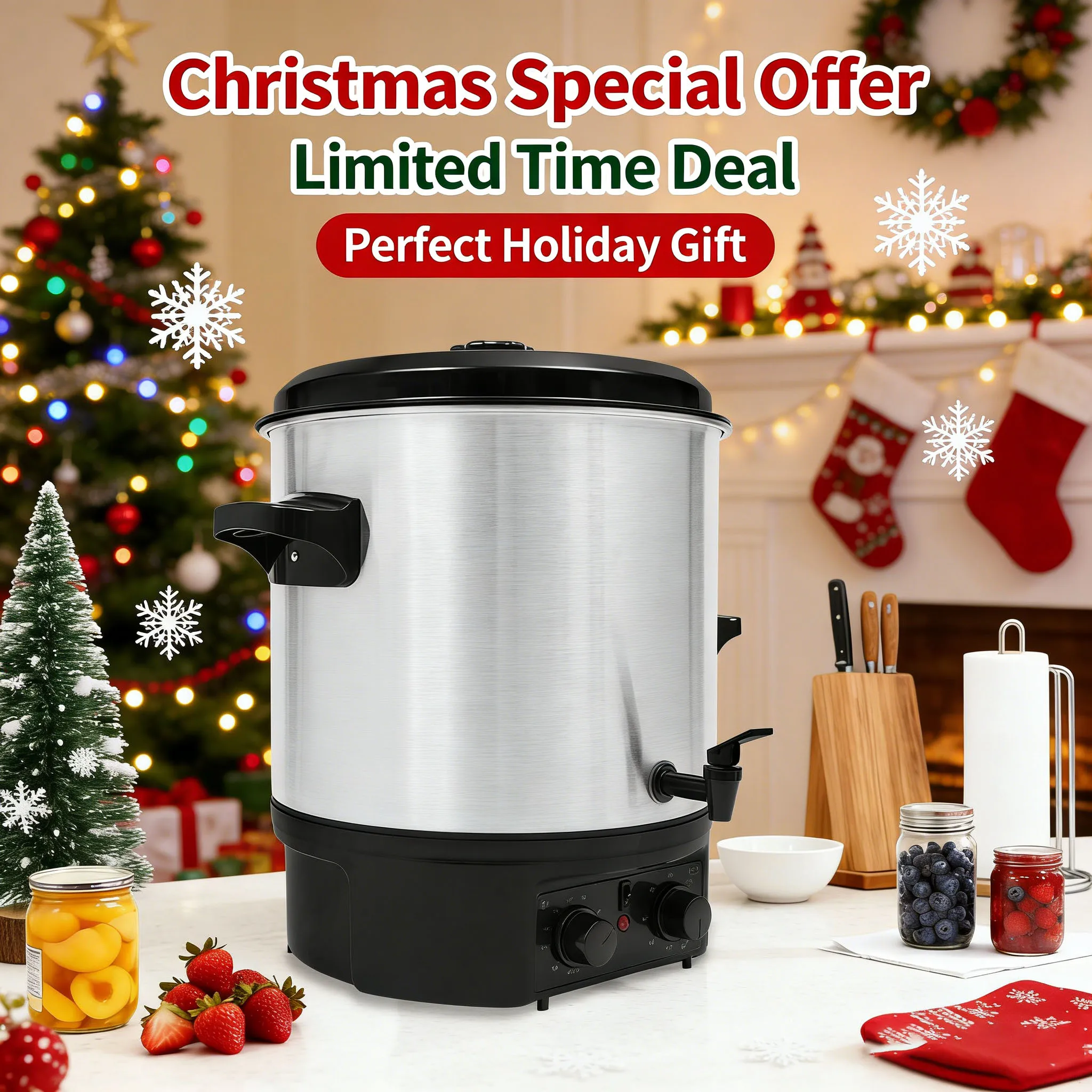 

Bath Canner, Food Warmer, Insulated Soup Bucket, 10L Stainless Steel Water Bath Canning Pot for Jam Jelly Pickles Christmas Sale