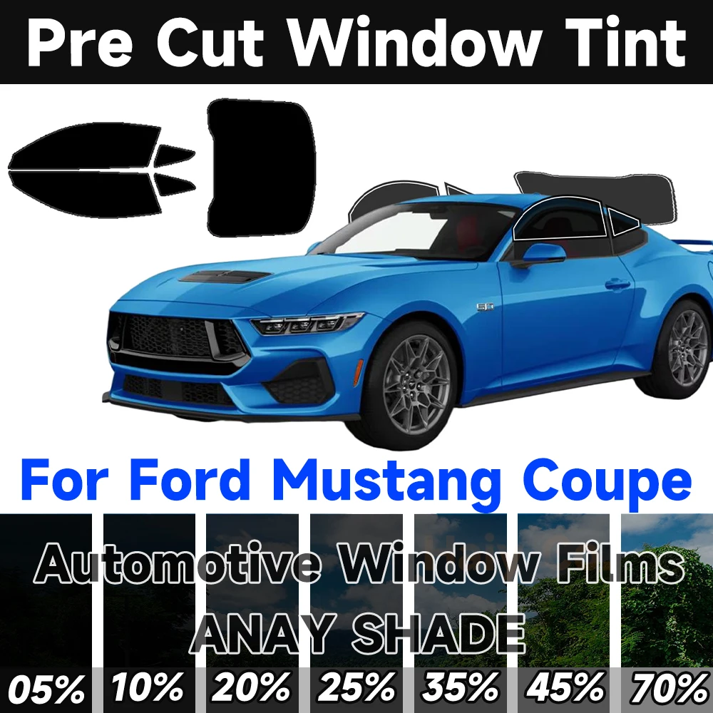 Precut Window Tint Car for Ford Mustang Coupe 1994-2025 Any Year Auto Sun Uv Blocking Heat 2Ply Window Protector Privacy Films