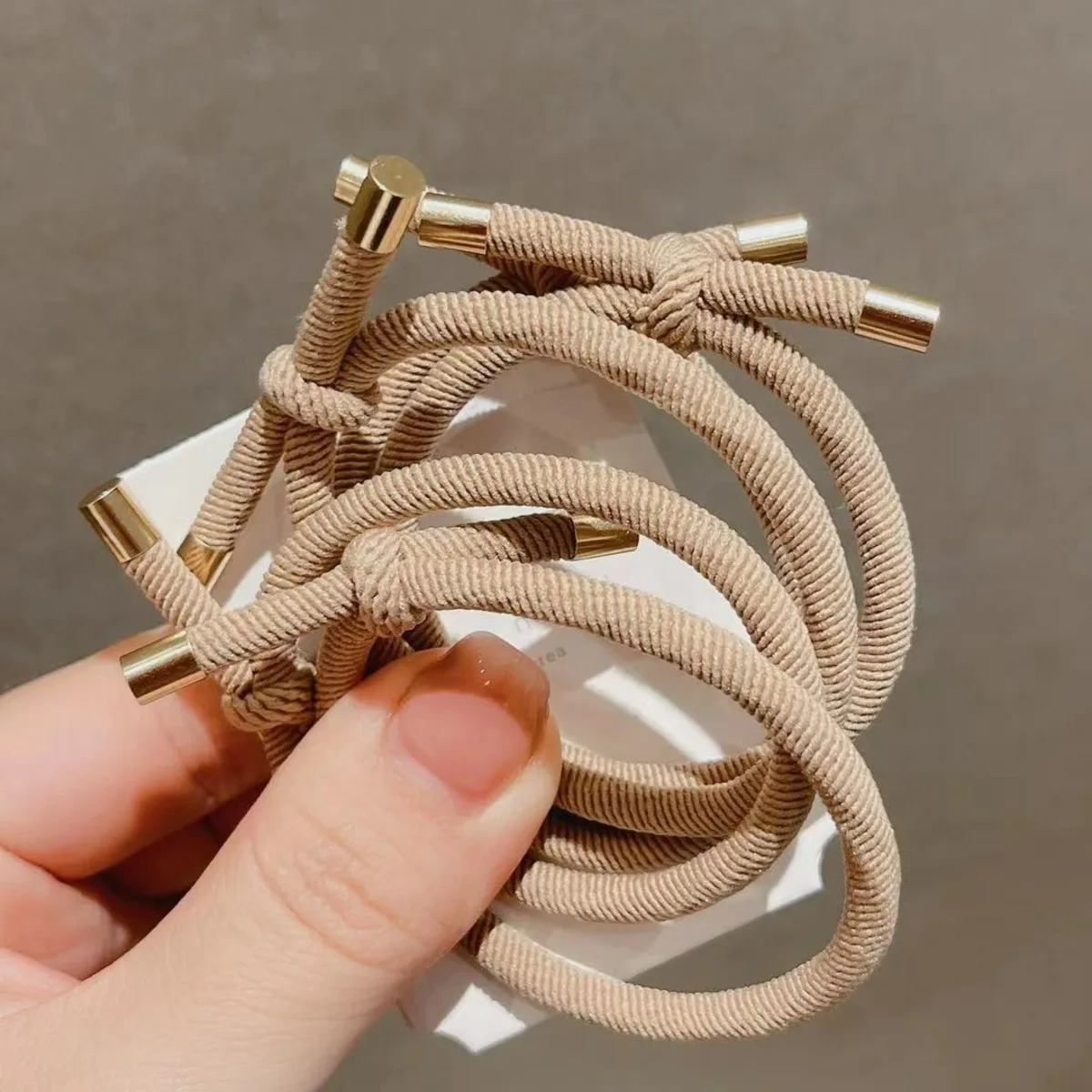 10 stuks hoge elastische knoop spiraal elastiekjes haarbanden koffie zwart minimalistisch zacht voor het haar voor veilige paardenstaarten stijlvol duurzaam