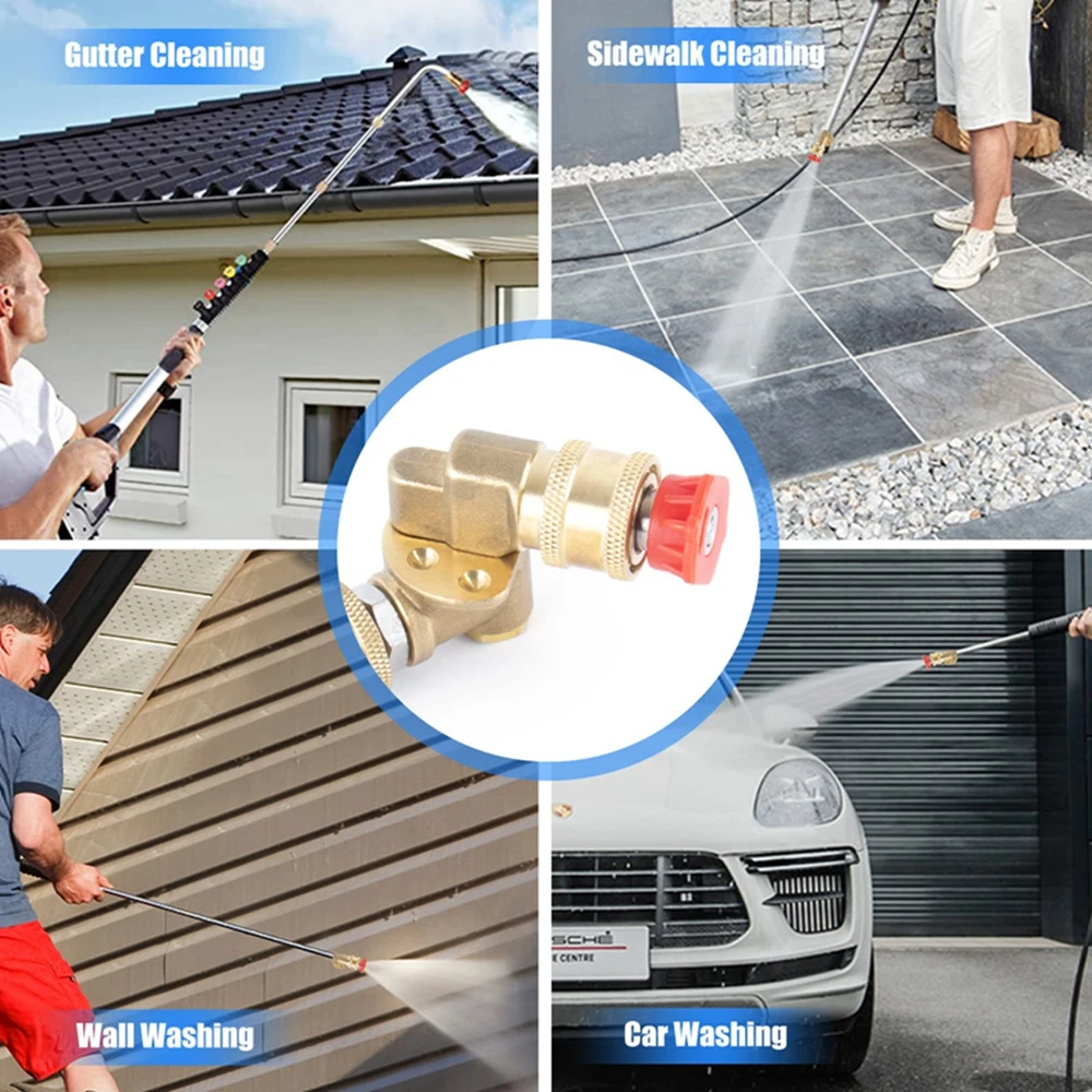 Imagem -06 - Kit Acoplador de Latão Pivotante Conexão Rápida para Lavadora de Pressão Spray Rinse Jet Stream Dicas 4500 Psi