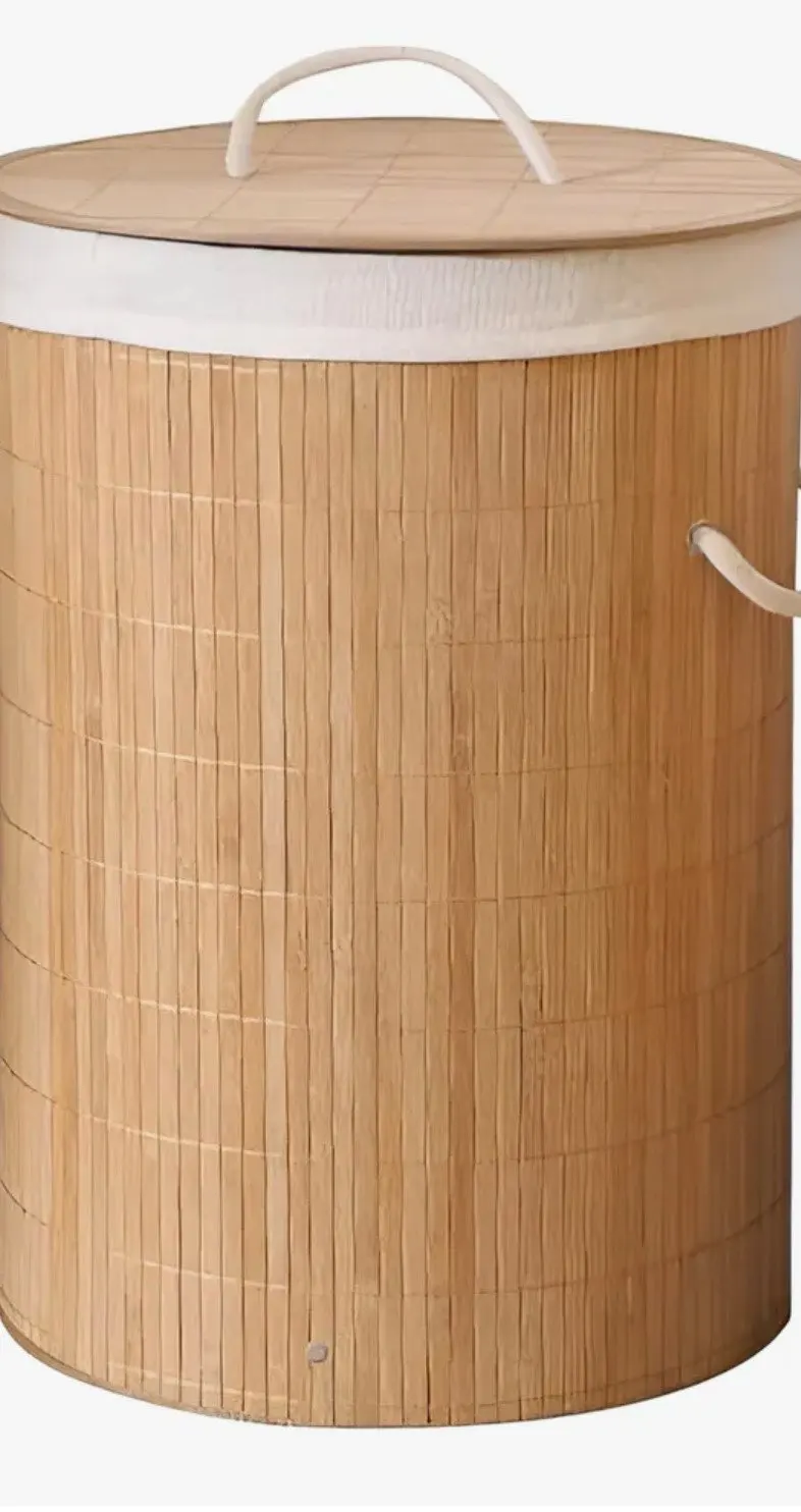 Cesto de Roupa Suja Bambu Dobrável 40x30x60cm Retangular Organizador Premium IZEHOME PRO photo review