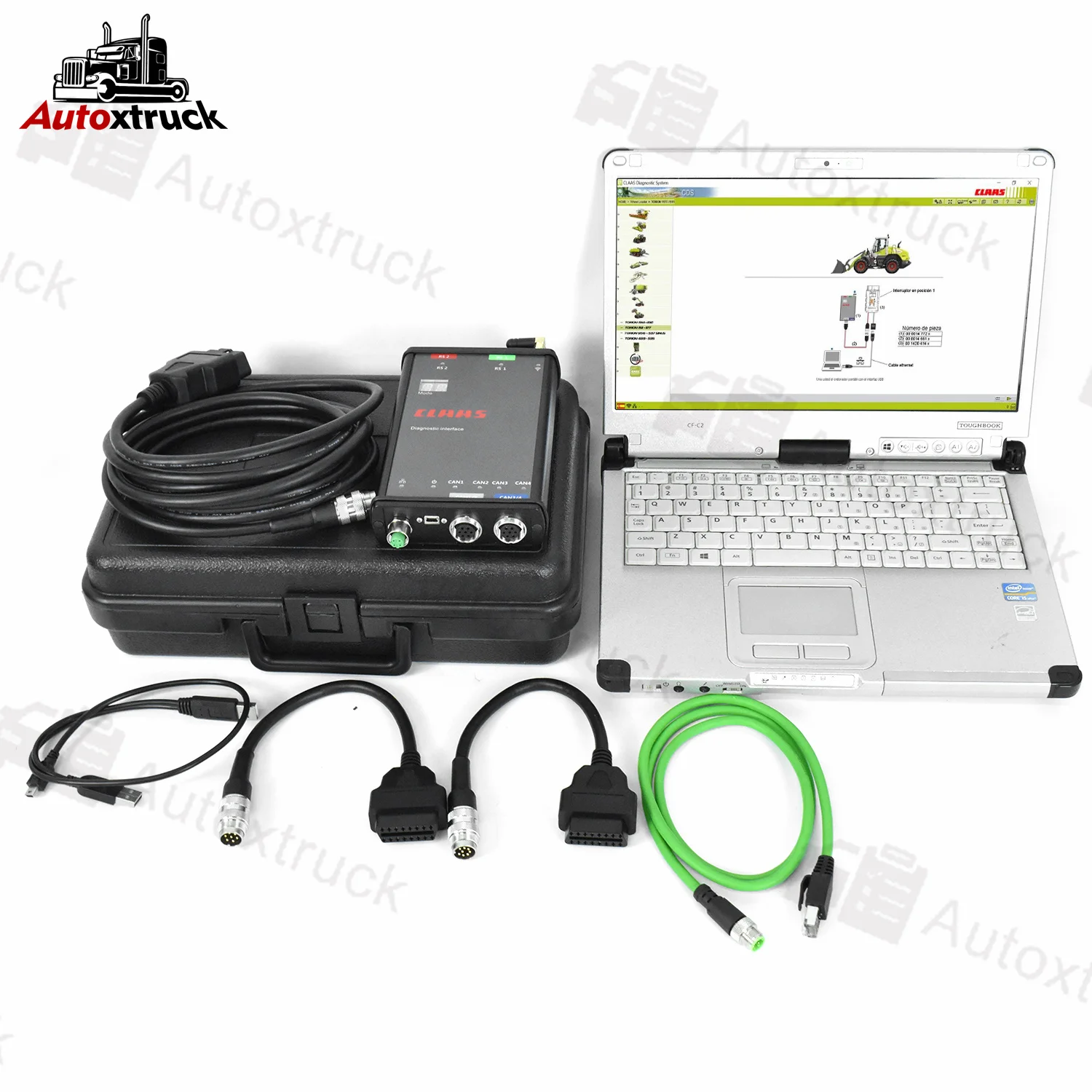 CFC2 Laptop Agriculture construction Truck tractor For claas 4 CAN Wi-Fi CLAAS CANUSB diagnostic scanner tool