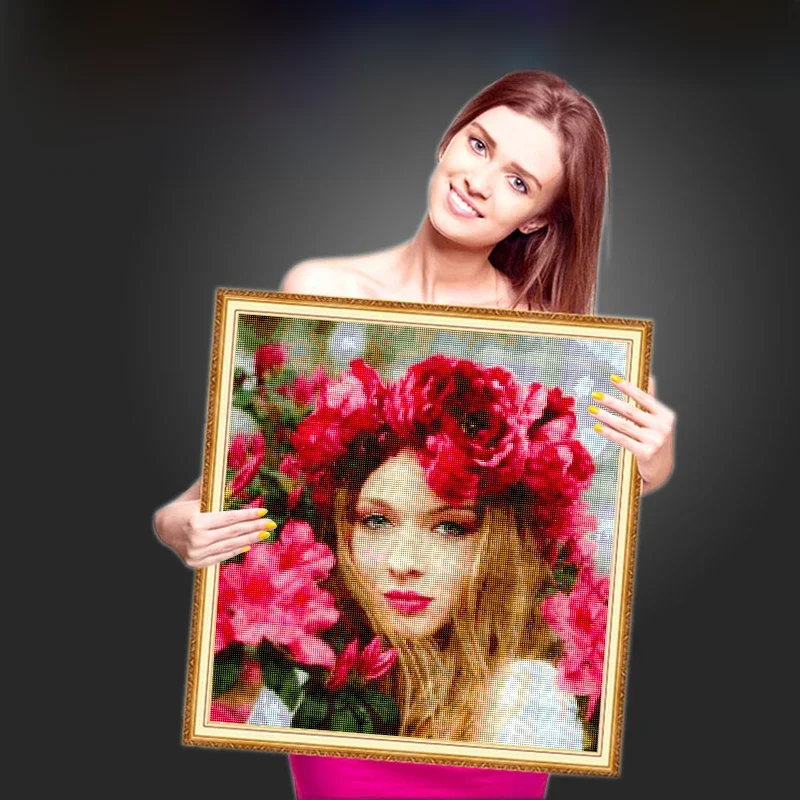 HOMFUN 5D DIY FOTO CUSTOM Diamant Schilderij Foto van Steentjes Diamant Borduren 3D Kruissteek Thuis Bruiloft Decoratie ZX - afbeelding 2