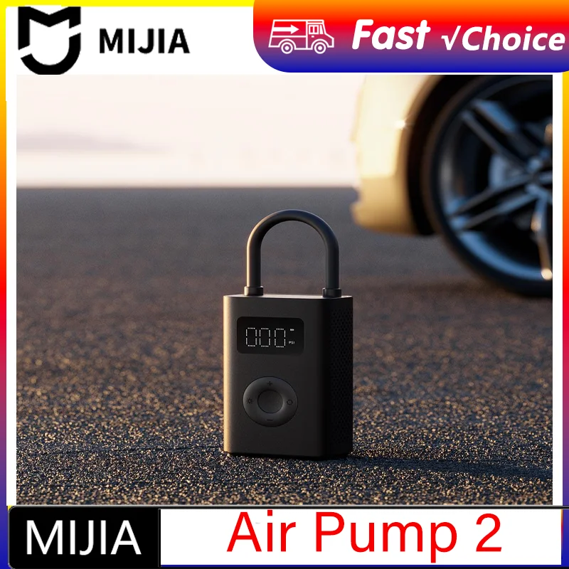 

Mijia Air Pump 2 25%Speed Boost Mini Portable Electric Air Compressor Treasure 150PSI Type-C LED Multitool Inflator Chinese