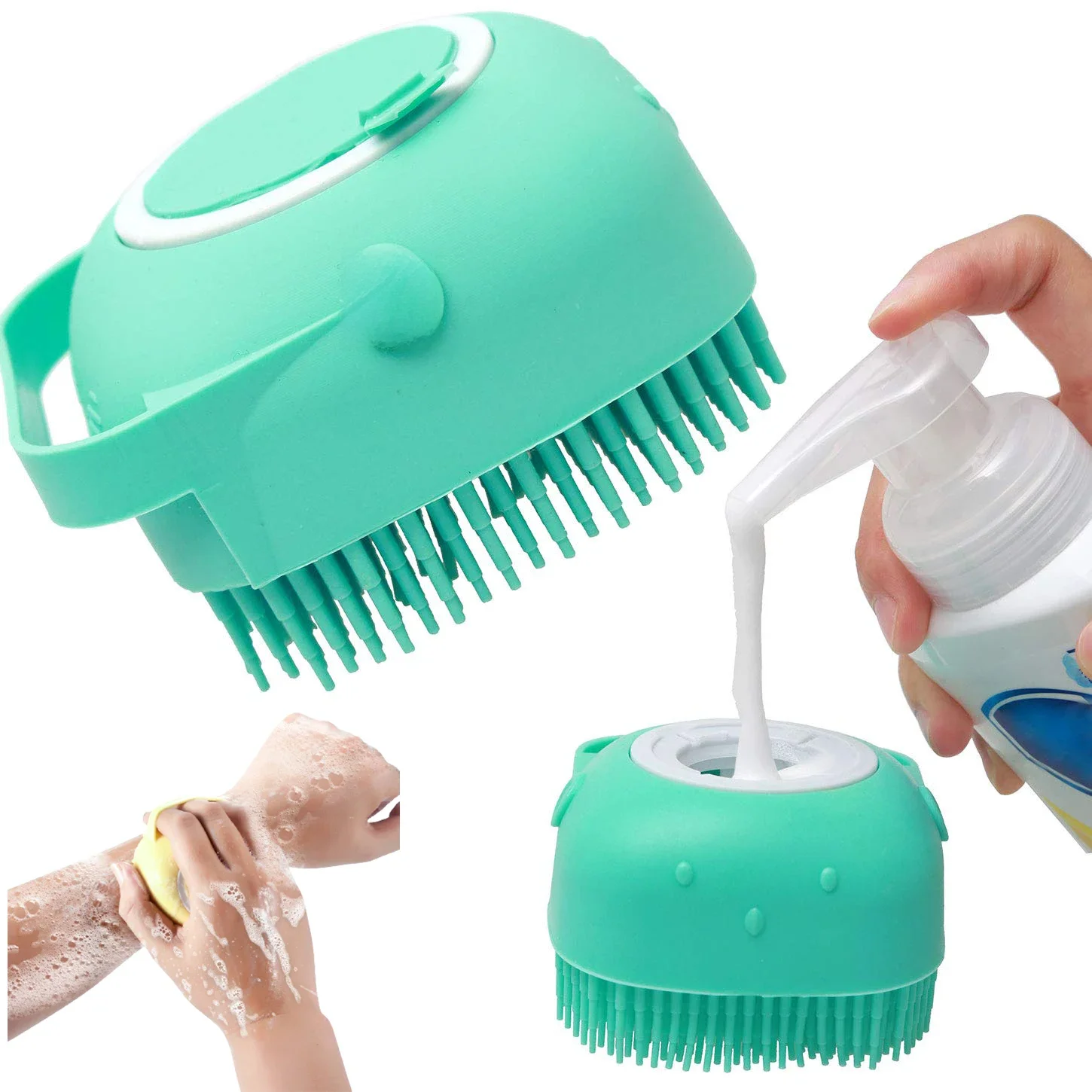 Siliconen Shampoo Badborstel Massage Kam Verzorging Scrubber Borstel Badaccessoires Baby Kids Silicon Body Scrubber - afbeelding 2