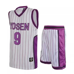 Anime Kuroko no Basuke Cosplay Yosen Basket School Uniform Murasakibara Atsushi Jersey Set 9 12 Sportswear Men T-shirt+Shorts