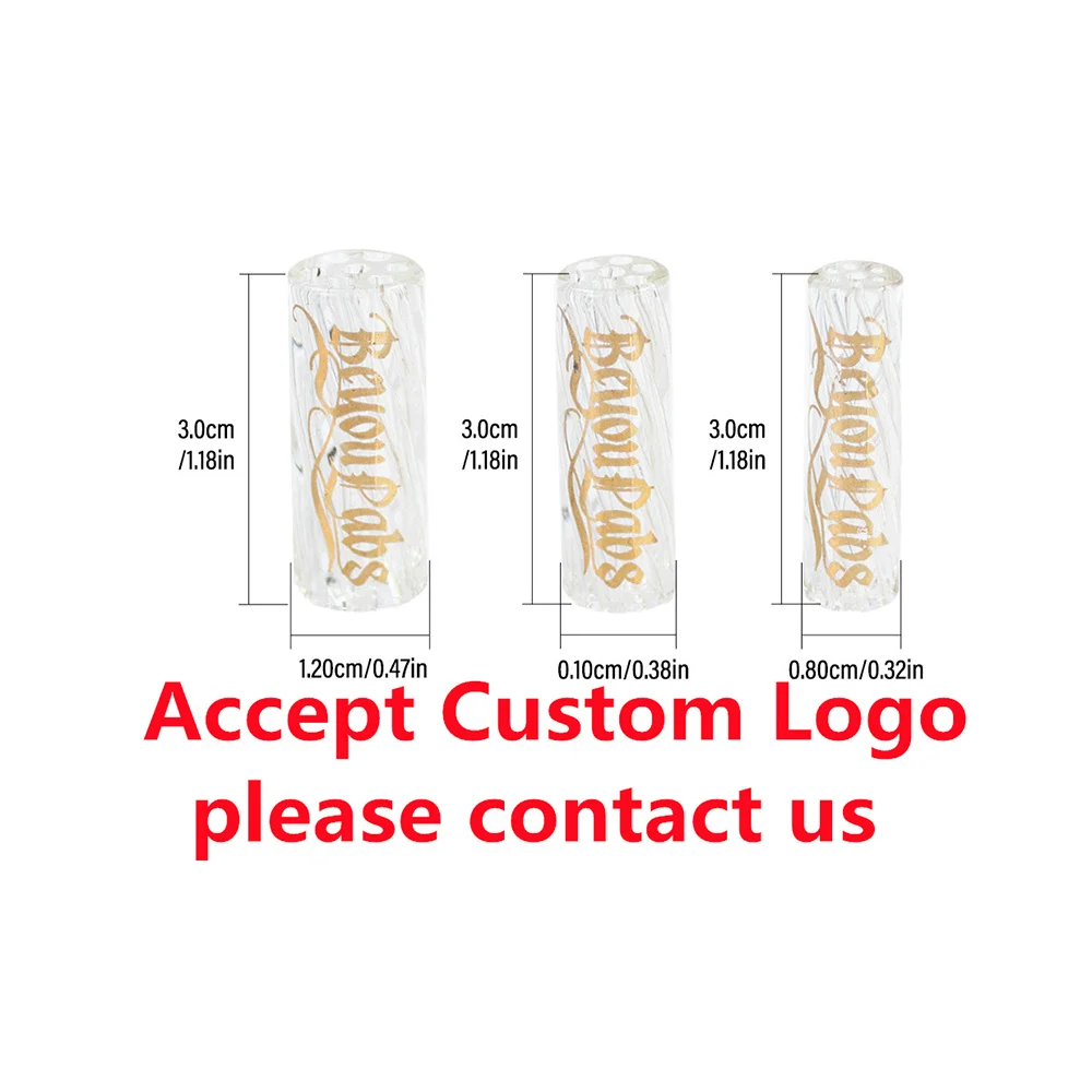 Custom Blank Glass Pieces Hand Craft Flower Print Sticker Logo Rainbow Color Glasswork Plastic Storage Tube Mini Pocket Size Box