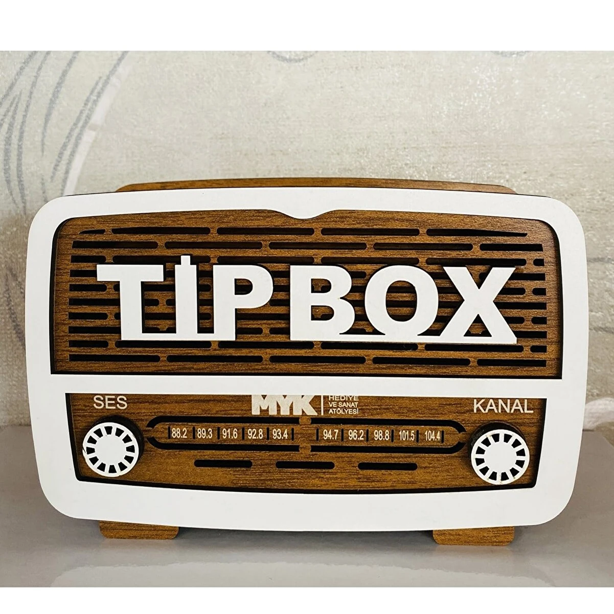 Money Boxes Tip Box And Piggy Bank Box Type For Businesses Cafe Workplace Wooden Nostalgic Radio Look 18x12x7 Cm