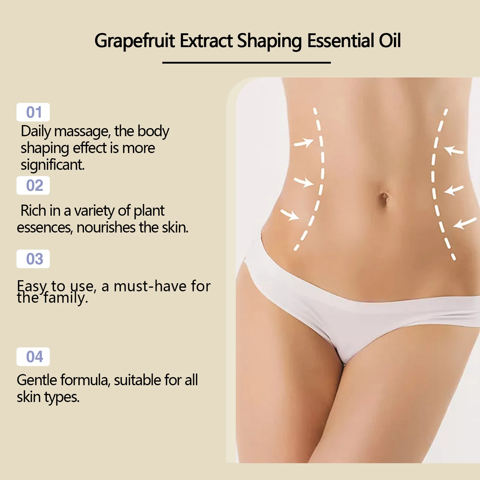 Hoygi 30ml aceite esencial para el cuerpo reafirmante masaje corporal hidratante Reduce la flacidez de la piel aceite esencial de pomelo anticelulítico