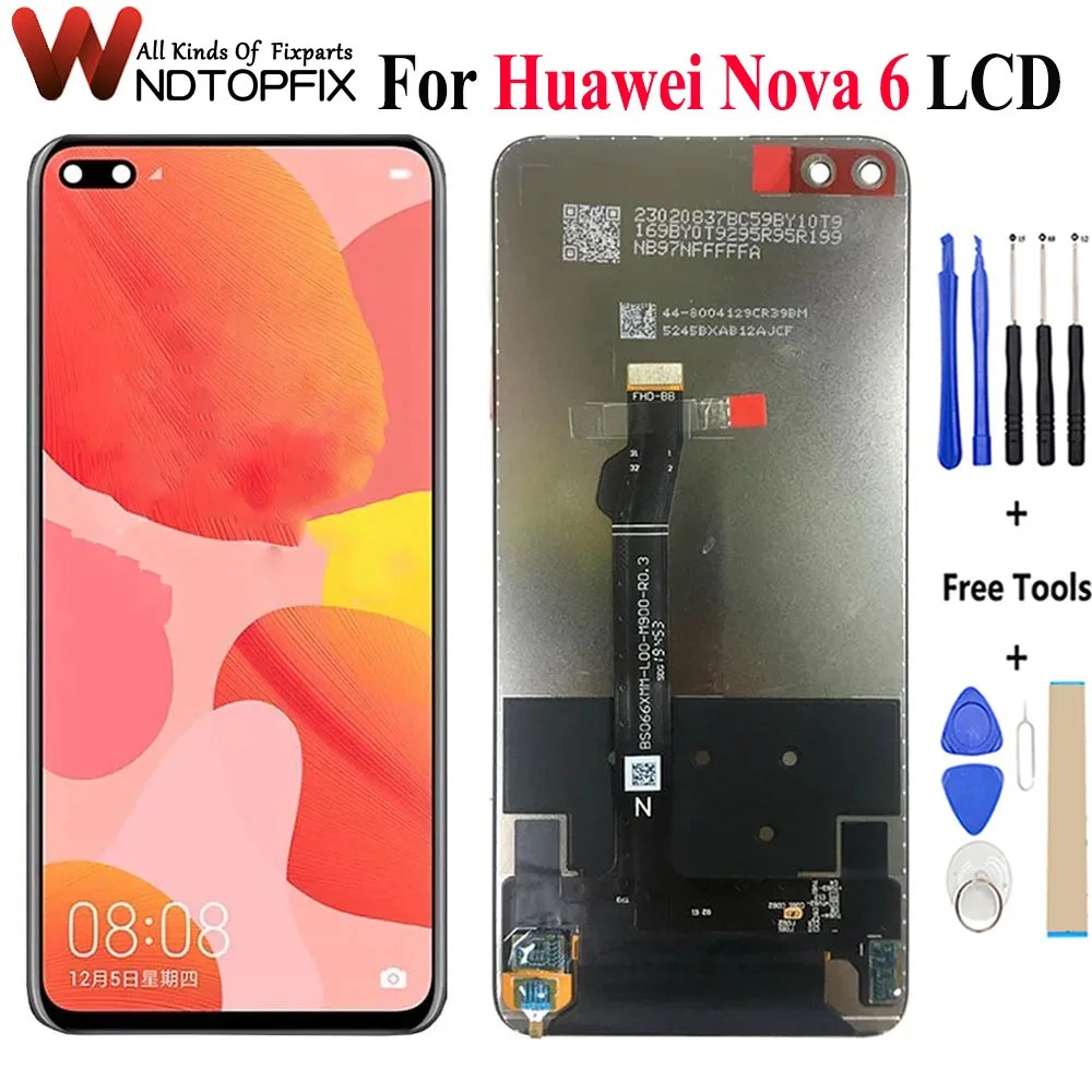 

For Huawei Honor V30 LCD View 30 Display Touch Screen Digitizer Assembly For Huawei Nova 6 LCD Screen WLZ-AL10 LCD Replacement