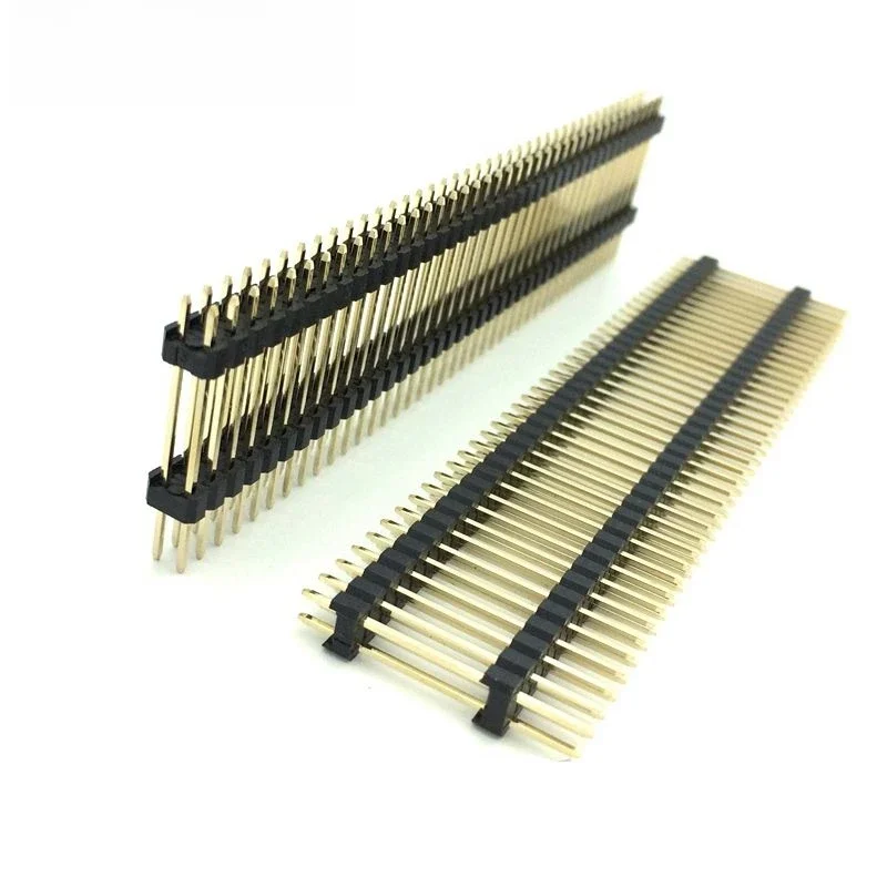 2 SZT. 2.54mm Podwójny plastikowy dwurzędowy męski złącze pinowe 40P do płytek PCB, listwa kołkowa 2*40p, długość 21 23 35mm 25mm 30mm — zdjęcie 2