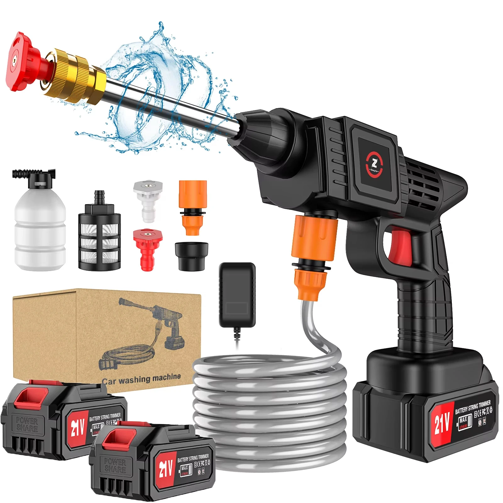 Snoerloze Hogedrukreiniger Waterpistool Max 70bar 30000Mah Schuim Spray Generator Auto Wasmachine Voor Thuis Auto Schoonmaak Gereedschap