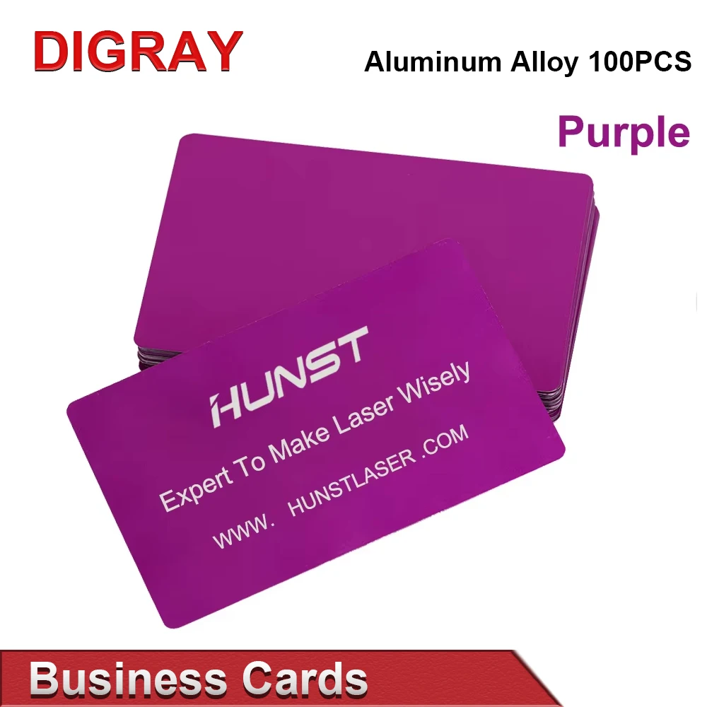 DIGRAY 100PCS/LOT Business Name Cards Multicolor Aluminium Alloy Metal Sheet Testing Material for Laser Marking Machine