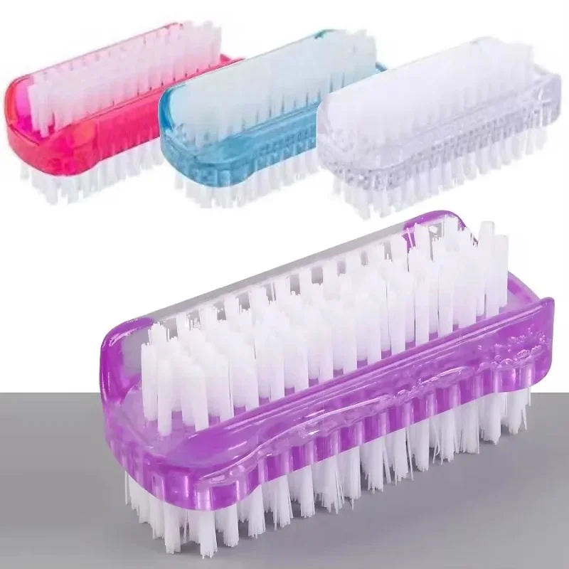 Brosse à ongles Double face en plastique, brosse anti-poussière multifonctionnelle, fournitures pour professionnels, ensemble de brosses à ongles