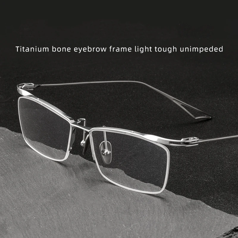 KatKani New Ultra-light 8g Luxury Brand Eyewear High-quality Business Pure Titanium Pptical Prescription Half-frame Glasses Men