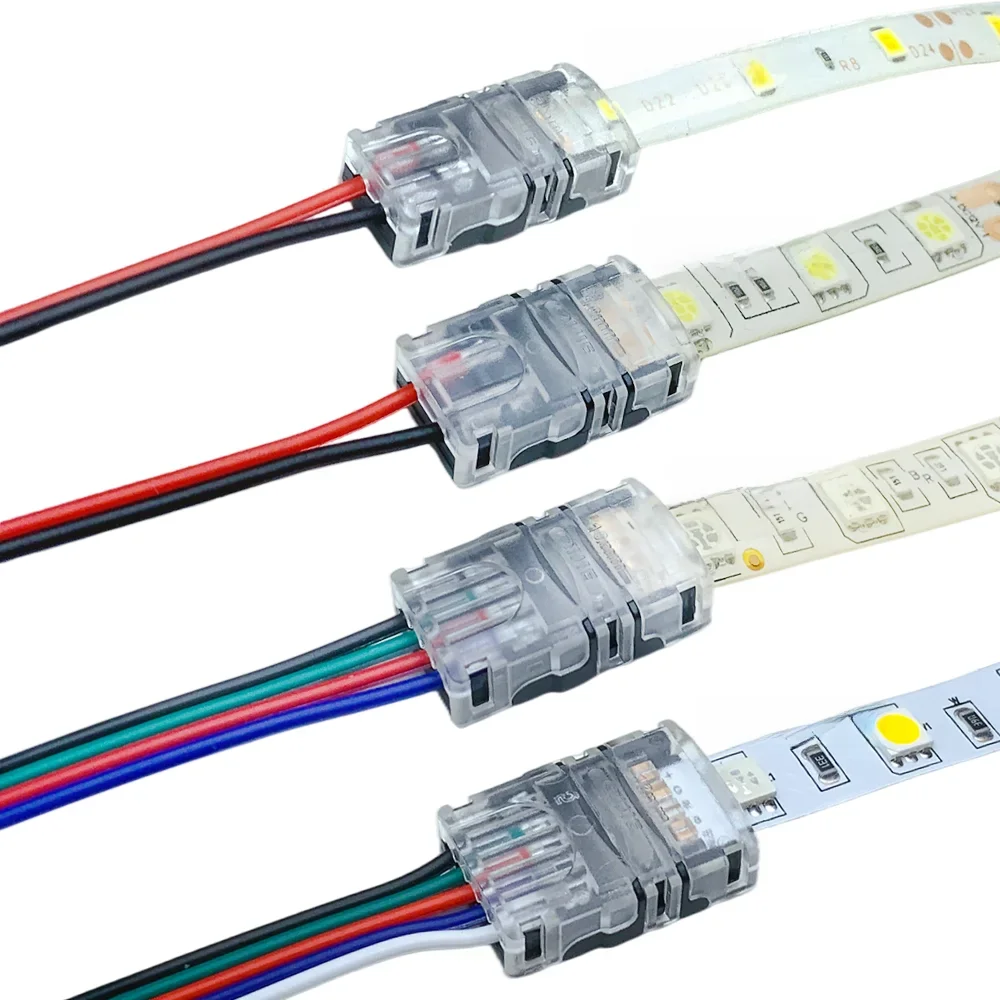 Connecteur LED 2/3/4/5/6 broches, bande à fil, Terminal 5/8/10/12mm, épissure pour bande 2835 5050 RGB RGBW RGBWWW CCT