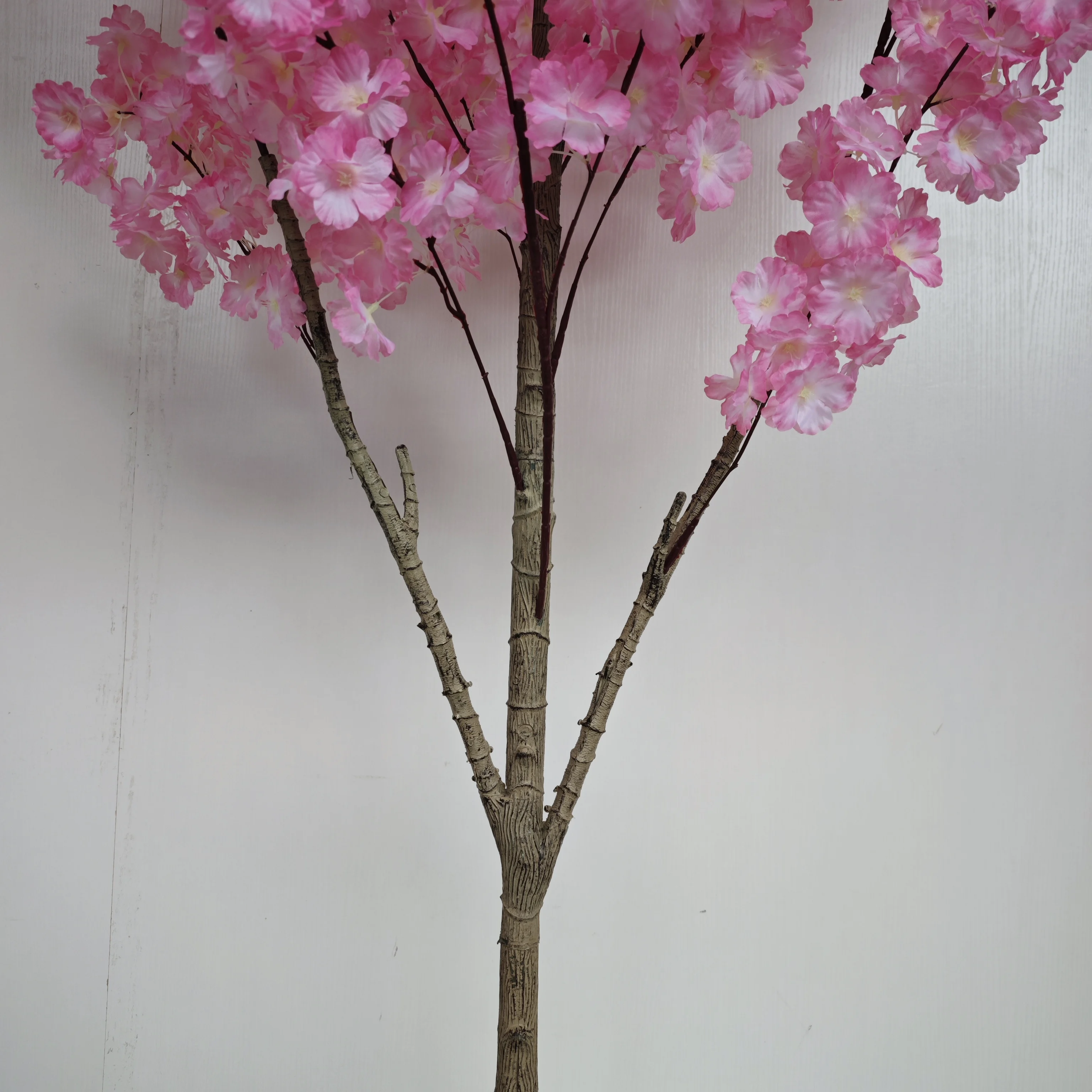 1,59m-2,10m Künstlicher Rosa Kirschblütenbaum im Topf mit Blättern, Künstliche Sakura-Pflanze für Heim, Hochzeit, Innenraum, Wohnzimmer-Dekoration – Detail 7