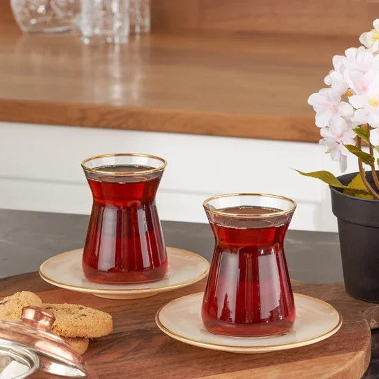 

Karaca Retro Anthracite Tea Set for 6 Persons