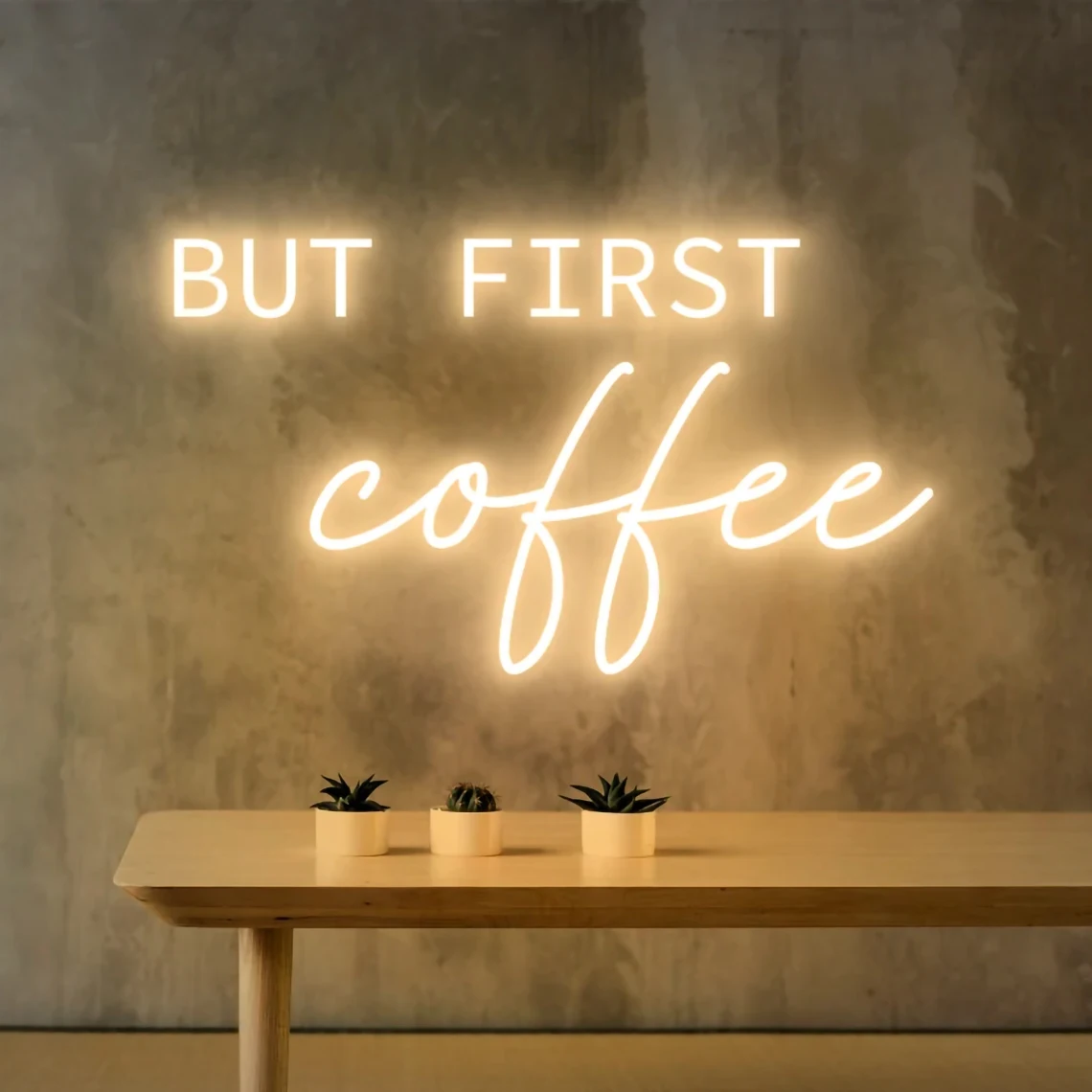 But First Coffee Neon Sign Custom Neon Sign for Cafe Coffee Shop Neon Sign for Wall Aesthetic Coffee Shop Kitchen Wall Art