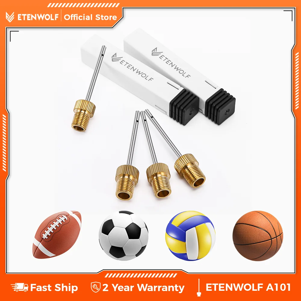 

ETENWOLF A100 Иглы для латунных шариковых насосов, 12-упаковка, футляр для хранения, не разрывающиеся, сверхмощные иглы для воздушных насосов для шариков, корпус из нержавеющей стали