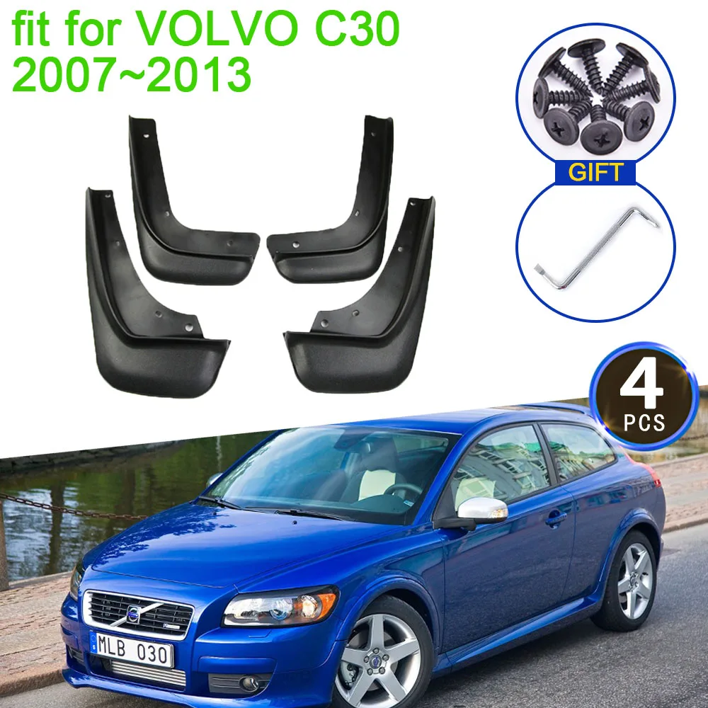 for VOLVO C30 2007 2008 2009 2010 2011 2012 2013 Mud Flaps Splash Fender Guard Front Rear Wheels Mudflaps Car Stying Accessories