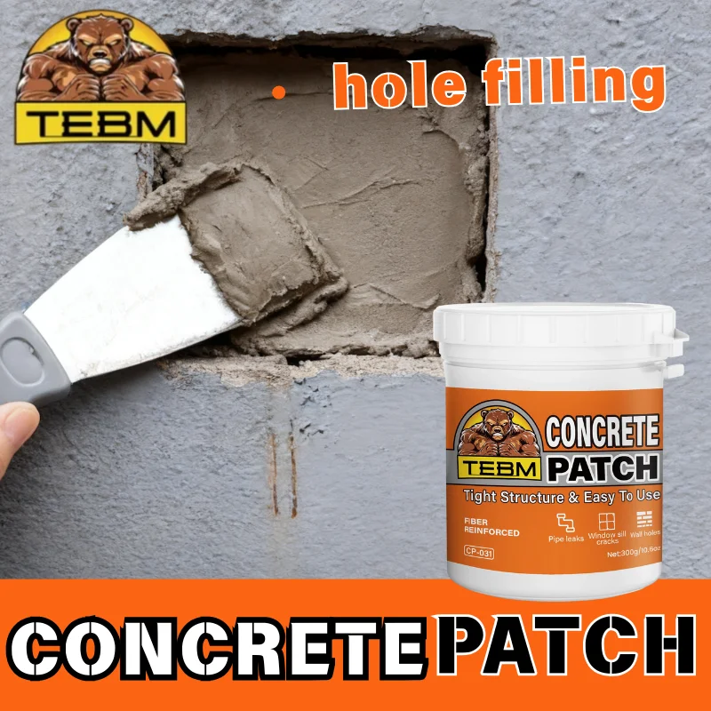 Universal Concrete Repair Powder, Just Add Water, Durable Seamless Filler for Crack Spall Hole Repair on Concrete Wall Driveway