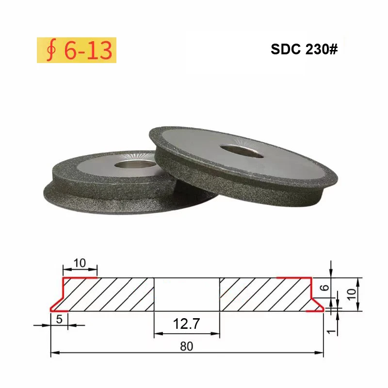 Diamantschleifscheibe 78mm MR 26A/D E20 13Q D13 Z13-2 SDC/CBN230 zum Schleifen von Bohrern, Fräsern, Weißstahl, Hartmetall – Detail 2