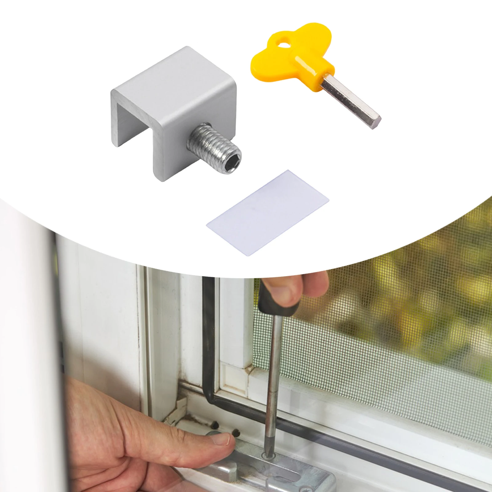 Window Lock Stopper with Key Hardware Aluminum Alloy Kids Window Security Lock Anti-theft Windows Stopper Professional for Home