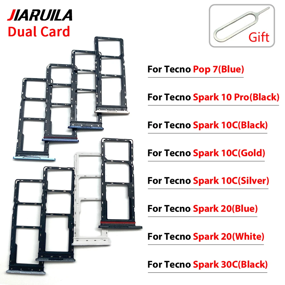 10 PCS For Tecno Pop 7 Spark 20 Spark 10 Pro Spark 30C Spark 10C Zero 30 4G Sim SD Card Tray Slot Holder
