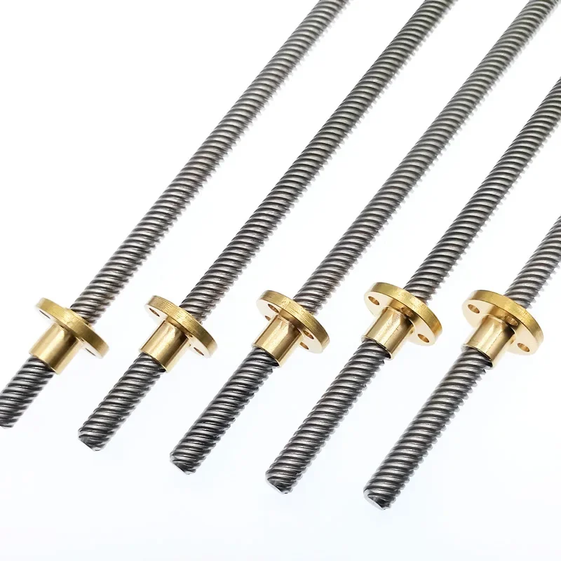 Śruba pociągowa T8 250mm prowadnica liniowa części drukarek 3D skok spiralny 2mm 4mm 8mm 10mm 12mm śruby trapezowe z nakrętką — zdjęcie 2