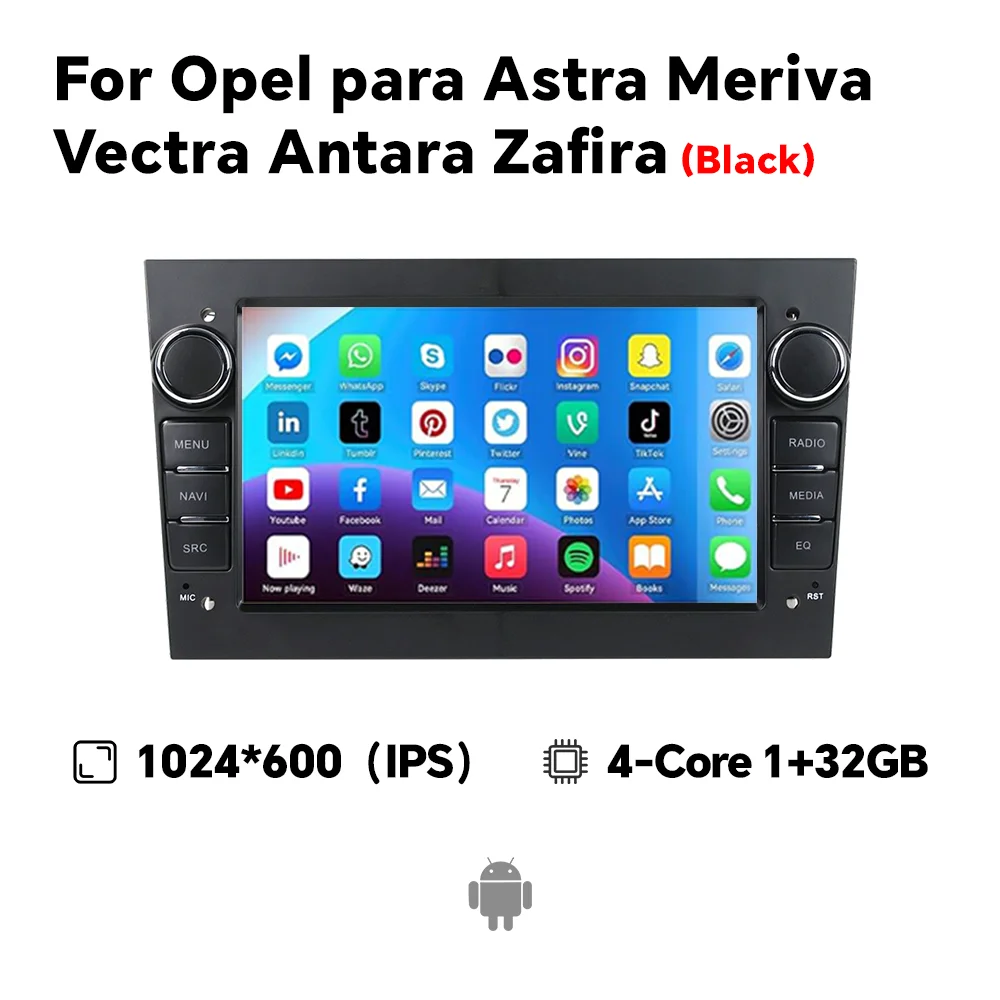 Eunavi 2Din Android Autoradio voor Opel Astra H G J Zafira B Corsa C D Antara Vectra Vivaro GPS RDS DSP 4G CarPlay Autoradio