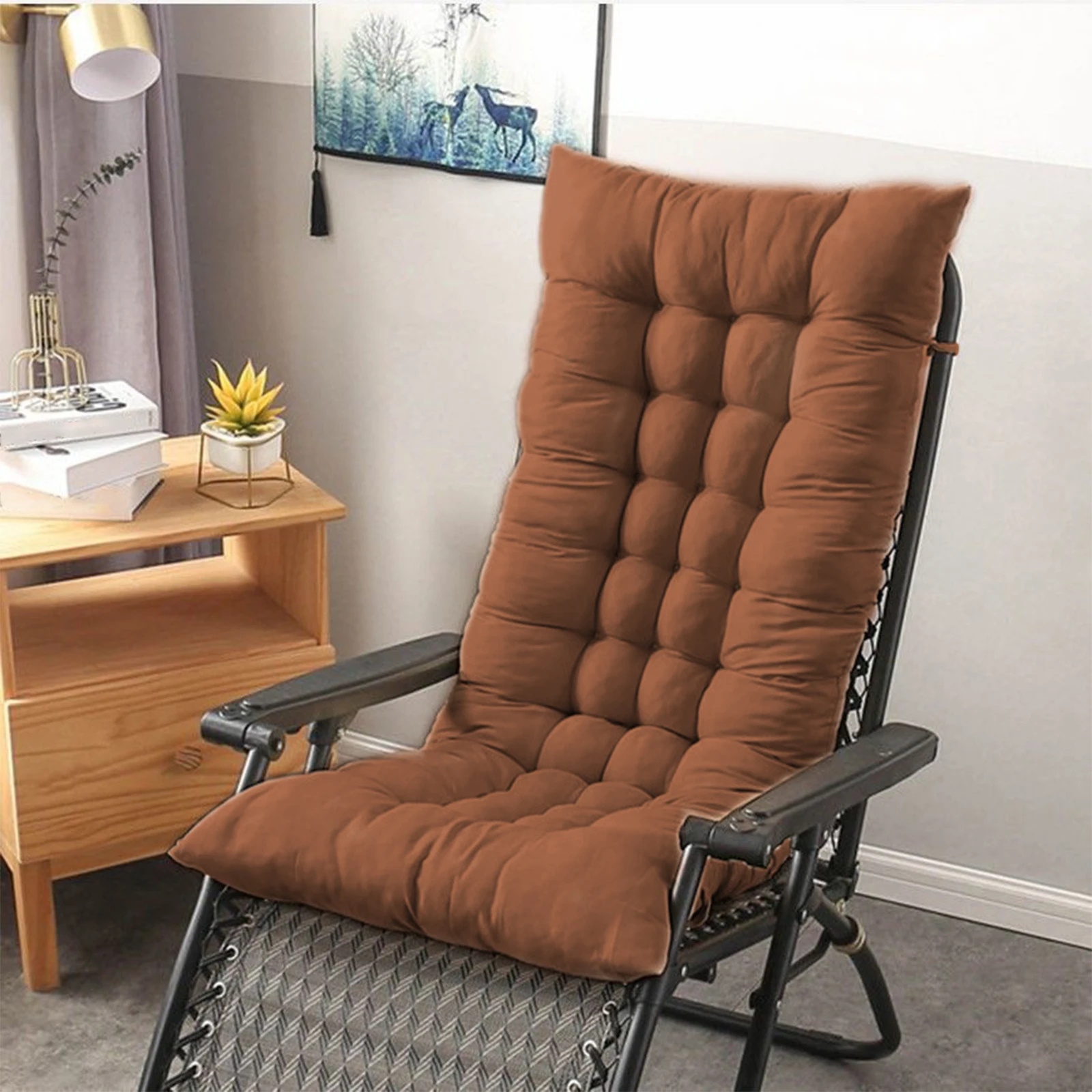Thick Rocking Chair Reversible Pad High Density Pearl Cotton Filled Comfort Support for Office Nap Living Room Outdoor Garden