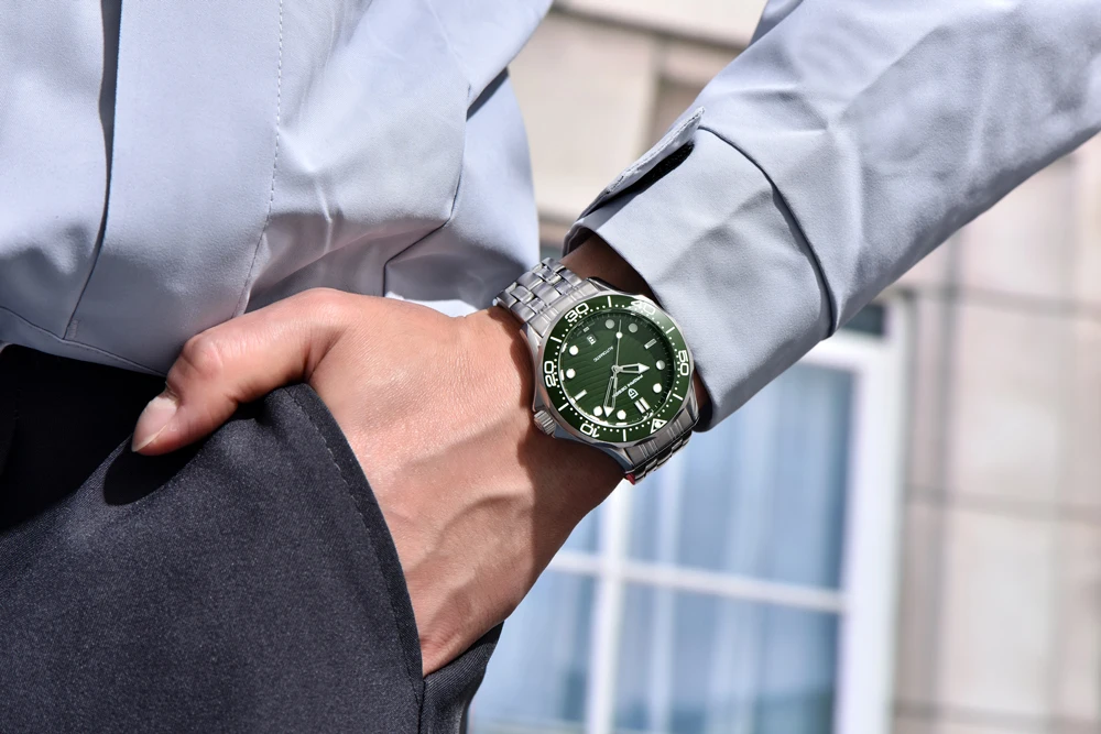 PAGANI DESIGN Herren Luxus-Automatik-Taucheruhr in Grün, Neue Kollektion, MIYOTA 8215 Mechanische Uhr für Herren, Lokaler Versand – Detail 14