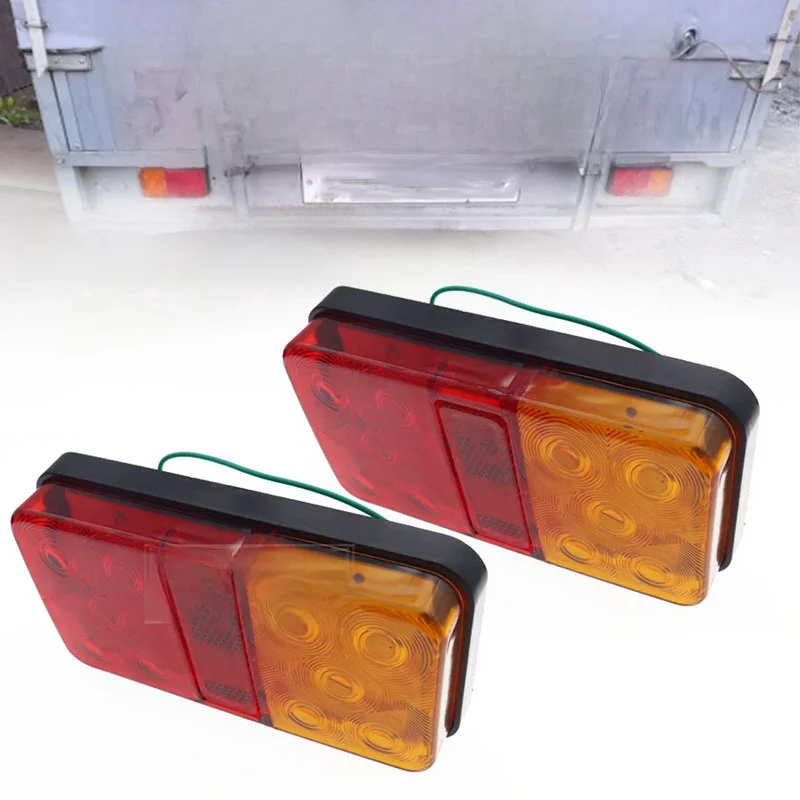 2 sztuk 12V/24V światło tylne LED Taillight Turn wskaźnik sygnału Stop lampa tylne światło hamowania dla przyczepa do samochodu ciężarowego Caravan Bus Tractor — zdjęcie 2