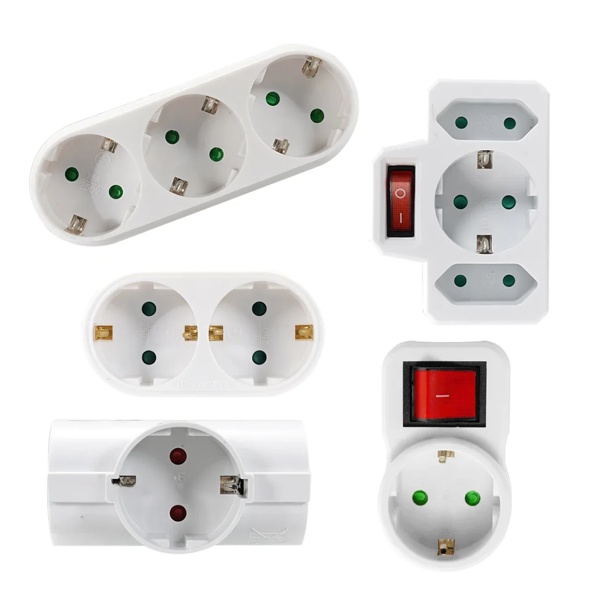 Adapter gniazda UE z włącznikiem/wyłącznikiem Standard europejski zasilacz rozszerzający Wtyczka 4,8 mm Elektryczny konwerter AC Gniazdko ścienne — zdjęcie 2