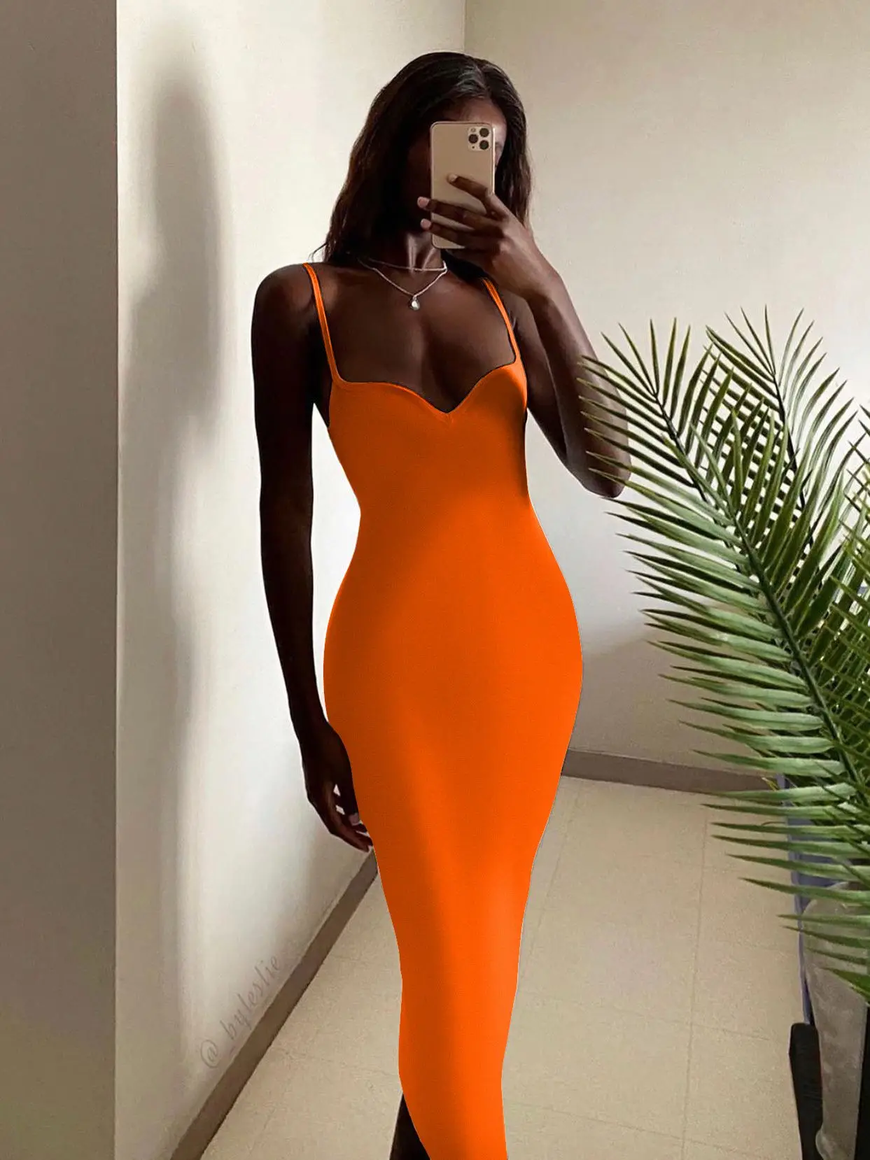 Elegant Bandage Dress Summer Women Sexy Strap Backless Bodycon Dress 2022 Female Orange Midi Evening Club Party Dresses Outfits