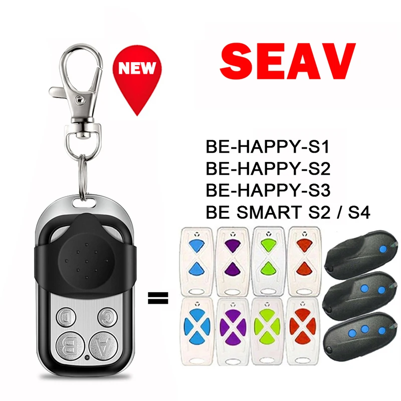 

For SEAV BE HAPPY-S1 HAPPY-S2 HAPPY-S3 SMART S2 SMART S4 Garage Door Remote Control 433MHz Fixed Code Hand Transmitter Clone