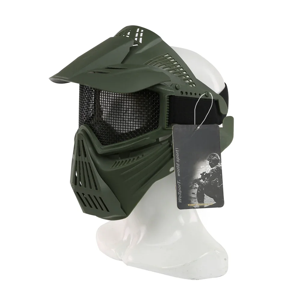 AliExpress Tactical Full Face Mask Paintball Metal Steel Mesh Mask Breathable Airsoft Shooting Protective Mask Wargame Military Hunting